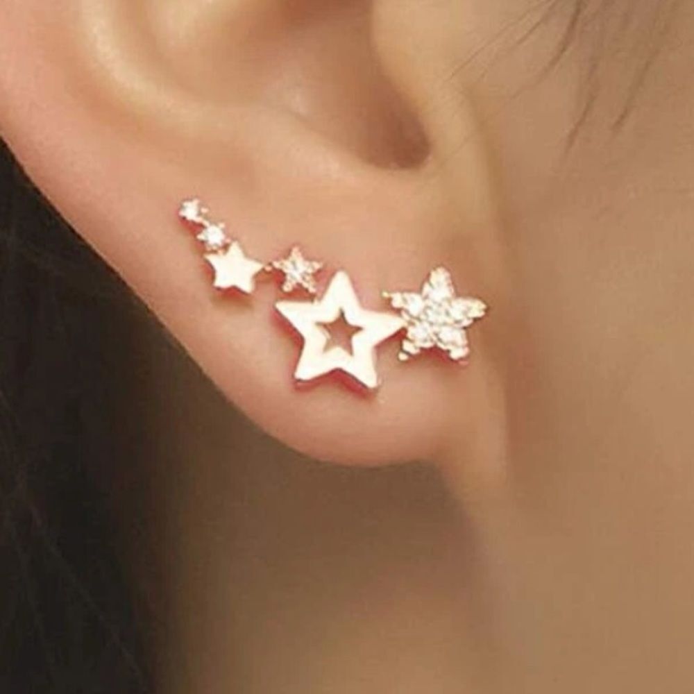 3for$20 NEW pair Fashion Zinc Alloy Star Decor Stud Earrings For Women